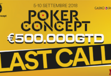 Poker Concept €500.000GTD, 5-10 settembre, Saint Vincent